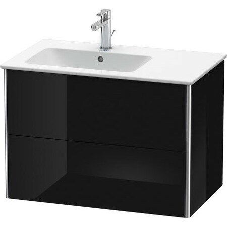 Duravit Xsquare Wall-Mounted Vanity Unit Black High Gloss XS417604040